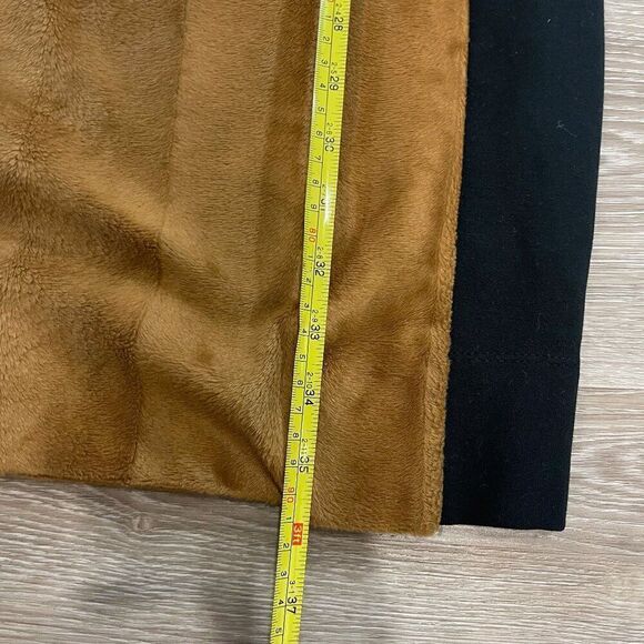 Vanilia Faux Fur Colorblock Ponte Sheath Dress sz S - Picture 10 of 13